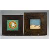 Image 1 : Two SAN JOSE tiles decorated in cuerda seca, one with a single white and yellow calla lily on a b…