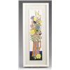 Image 1 : HARRIS STRONG four-tile vertical panel, early 1970s, painted in squeezebag with a bouquet of brig…