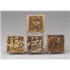 Image 1 : Four MORAVIAN tiles, three embossed with ships, Aves (chip to edge), the Bounty, and the Santa Ma…