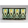 Image 1 : Two German Art Nouveau frieze tiles decorated in cuenca with a chain pattern of peacock feathers,…