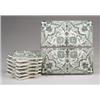 Image 1 : Sixteen BOCH FRERES tiles, transfer-printed with an Oriental floral pattern (4-tile repeat) in da…