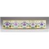 Image 1 : Five LE GLAIVE (Belgium) frieze tiles, decorated in cuenca with purple poppies with amber leaves …