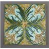 Image 1 : Two sets of four GILLIOT & Cie. (Hemiksem, Belgium) tiles decorated in cuenca with taupe irises a…