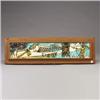 Image 1 : HARRIS STRONG horizontal five-tile panel of a Colonial inn, Native American, and landscape, frame…