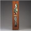 Image 1 : HARRIS STRONG vertical tile panel with jester brocade tiles on walnut board. Small chip to edge o…
