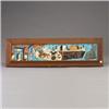 Image 1 : HARRIS STRONG horizontal five-tile panel of a Colonial motif in landscape, framed. Studio mounted…