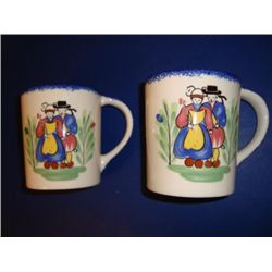 Pair French faience mugs made by Pornic