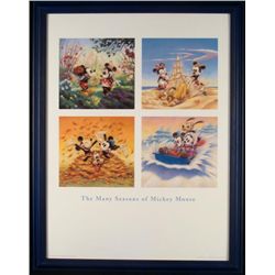 Many Seasons of Mickey Mouse Framed Disney Poster