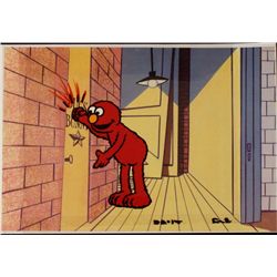 Knock Knock Original Animation Elmo Cel Background Art