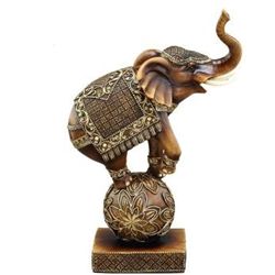 Elegant Elephant On Ball Sculpture