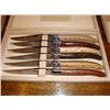 Image 1 : Set 6 French Laguiole steak knives 6 woods by Dubost