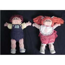 2 Vintag Cabage Patch Kids Girl, Boy Redhead Brown 1982