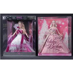 2 Barbie Happy Holidays Dolls-MIB Bob Mackie 2005, 2009