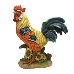 Hand Painted Rooster Sculpture