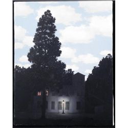 Oil Print Art on Textured Canvas Dim Lit House