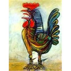 Rooster by Picasso-Numbered Giclee 26x20 On Canvas