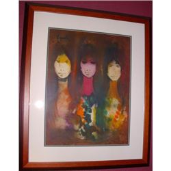 Sisters by Vardi Signed Acrylic Painting