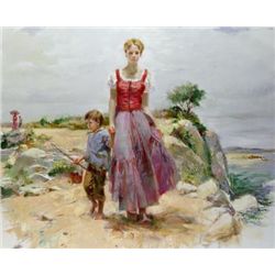 Cliffside Retreat by Pino 32x40 Signed Giclee