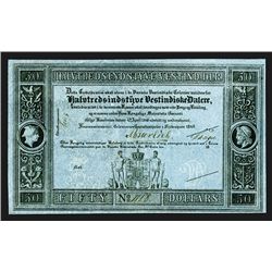 Danish West Indies, State Treasury, L.1849, $50, P-5.