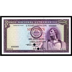 Banco Nacional Ultramarino - S.Tome E Principe, 1964 Color Trial.