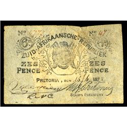 ZAR - Zuid-Afrikaansche Republiek, the Boer State, 1872 Issue.