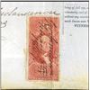 Image 1 : U.S.I.R., First Issue, $25 Mortgage, Scott R100c, A Single on Deed from 1867.