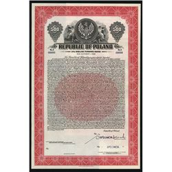 Republic of Poland - Dollar Funding Specimen Bond.