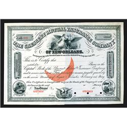 Crescent Mutual Insurance Co., ca.1850's Specimen Stock Certificate.