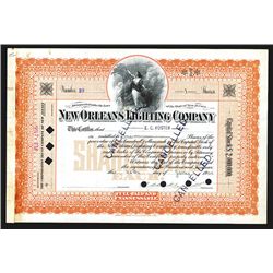 New Orleans Lighting Company, 1904 Stock Certificate.