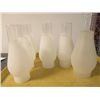 Image 1 : LOT OF 8 FROSTED & CLEAR OIL LAMP CHIMNEYS