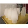Image 2 : LOT OF 8 FROSTED & CLEAR OIL LAMP CHIMNEYS