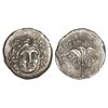 Image 1 : Dracma. 304-283 a.C. RODAS. Anv.: Cabeza de Helios de frente. Rev.: Rosa, encima leyenda. 2,47 grs. 
