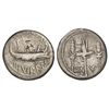Denario. Acuñada el 32-31 a.C. MARCO ANTONIO. Anv.: (ANT. AVG.) III. VIR. R. P. C. Galera pretoriana