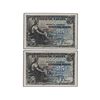 Lote 2 billetes 25 Pesetas. 24 Septiembre 1906. Serie C. Pareja correlativa. Ed-B98a. MBC+.