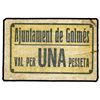 1 Pesseta. Aj. de GOLMES. Cartón. (Leves pliegues). RARO. AT-1146. MBC.