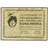 1 Pesseta. 17 Maig 1937. Aj. d´HOSTALETS DE PIEROLA. (Algunas manchitas y roturas reparadas). ESCASO