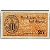 25 Cèntims. Novembre 1937. Aj. de LLEVANTI DE MAR. ESCASO. AT-1345. MBC+.