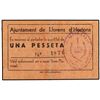 1 Pesseta. Aj. de LLORENS D´HORTONS. Cartón. MUY RARO. AT-1365. EBC-.
