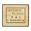 Image 1 : 1 Pesseta. Aj. de NALEC. Cartón. MUY RARO. AT-1637. EBC+.