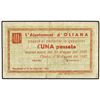 Image 1 : 1 Pesseta. 10 Agost 1937. Aj. d´OLIANA. AT-1688. MBC.