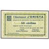 Image 1 : 50 Cèntims. 20 Juliol 1937. Aj. d´ORISTÀ. ESCASO. AT-1720. SC.