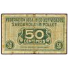 Image 1 : 50 Céntimos. Junio 1937. FEDERACIÓN DE COLECTIVIDADES SARDAÑOLA-RIPOLLET C.N.T.-U.G.T. (Sucio). MUY 
