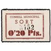 Image 1 : 0,20 Pesetas. S/F. C.M. de SORT. Sin sello tampón. ESCASO. AT-2399a. SC.