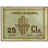 Image 1 : 25 Cèntims. C.M. de VILADA. (Manchas). RARO. AT-2766. MBC.