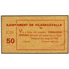 Image 1 : 50 Cèntims. Maig 1937. Aj. de VILADECAVALLS. ESCASO. AT-2771. SC.