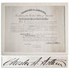 Image 1 : Chester Arthur Document Signed as President -- Very Bold Signature