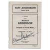 Image 1 : Legendary Vocalist Marian Anderson Program Signed