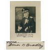 Image 1 : General Omar Bradley Signed 11'' x 14'' Photo Display -- Photo of The Five-Star General in Full Mili