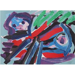 Karel Appel, Walking with my Bird, Lithograph