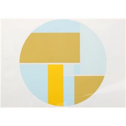 Ilya Bolotowsky, Blue and Ochre Tondo, Silkscreen